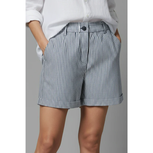 Theresa | Damen Shorts Mit Hoher Taille Und Streifen Für Alltag