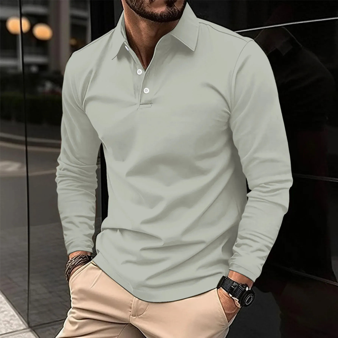 Udo | Herren Klassisches Langarm Poloshirt