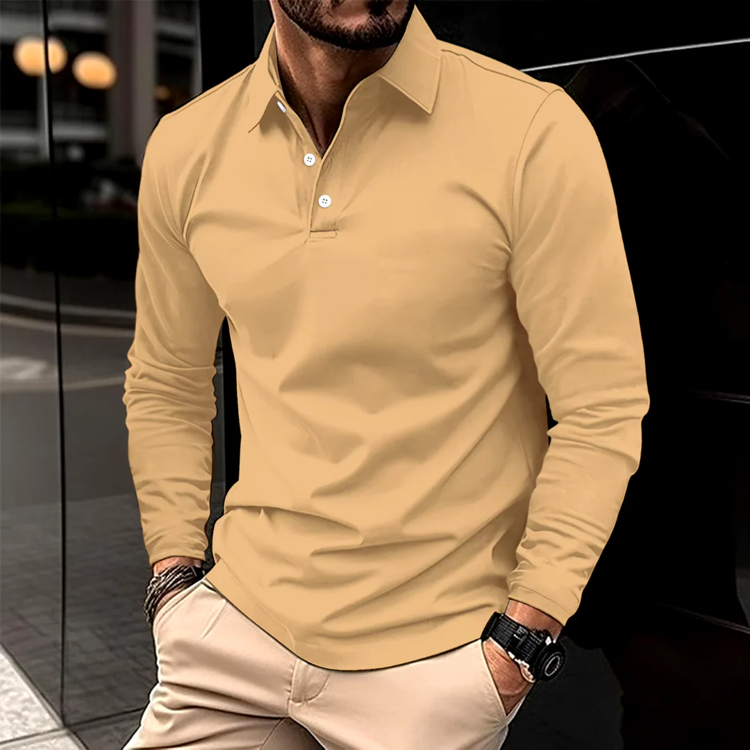 Udo | Herren Klassisches Langarm Poloshirt