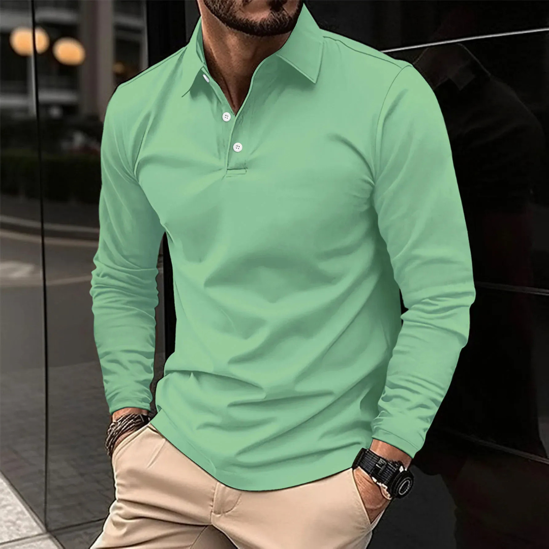 Udo | Herren Klassisches Langarm Poloshirt