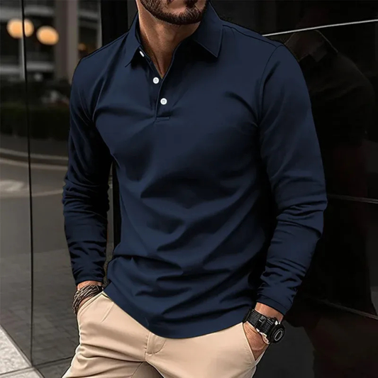 Udo | Herren Klassisches Langarm Poloshirt