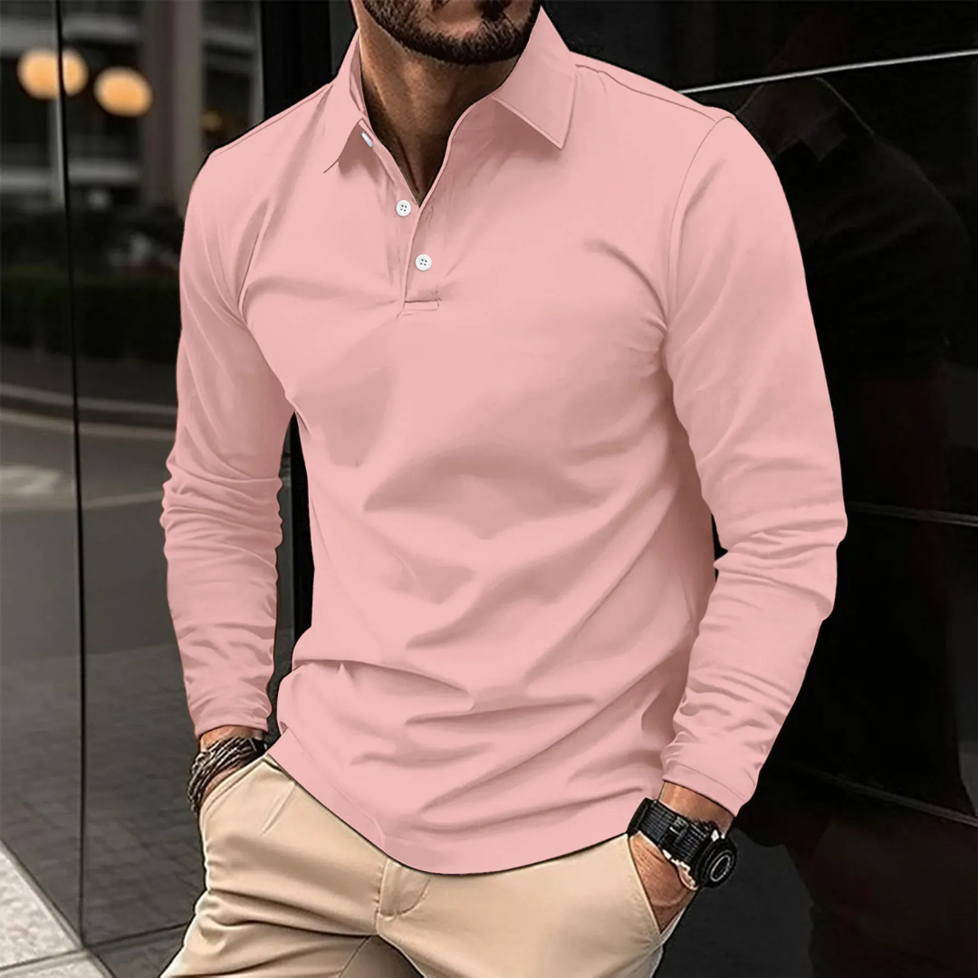 Udo | Herren Klassisches Langarm Poloshirt