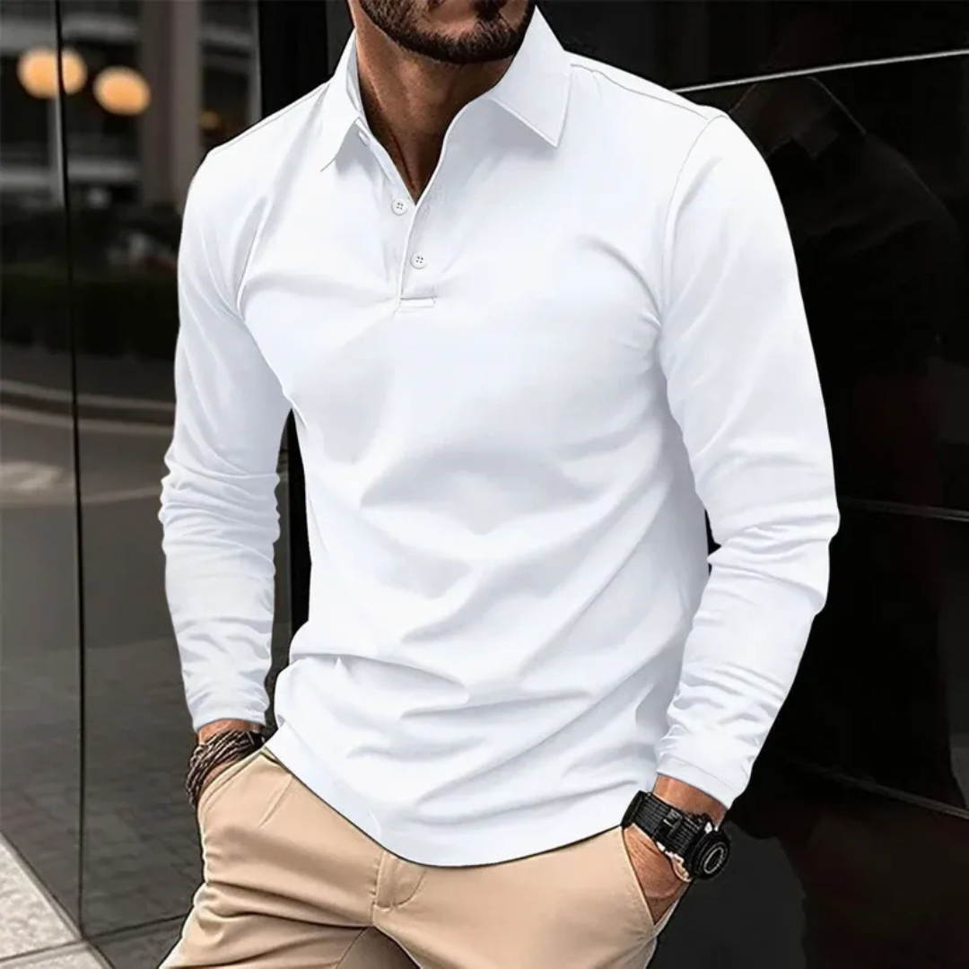 Udo | Herren Klassisches Langarm Poloshirt