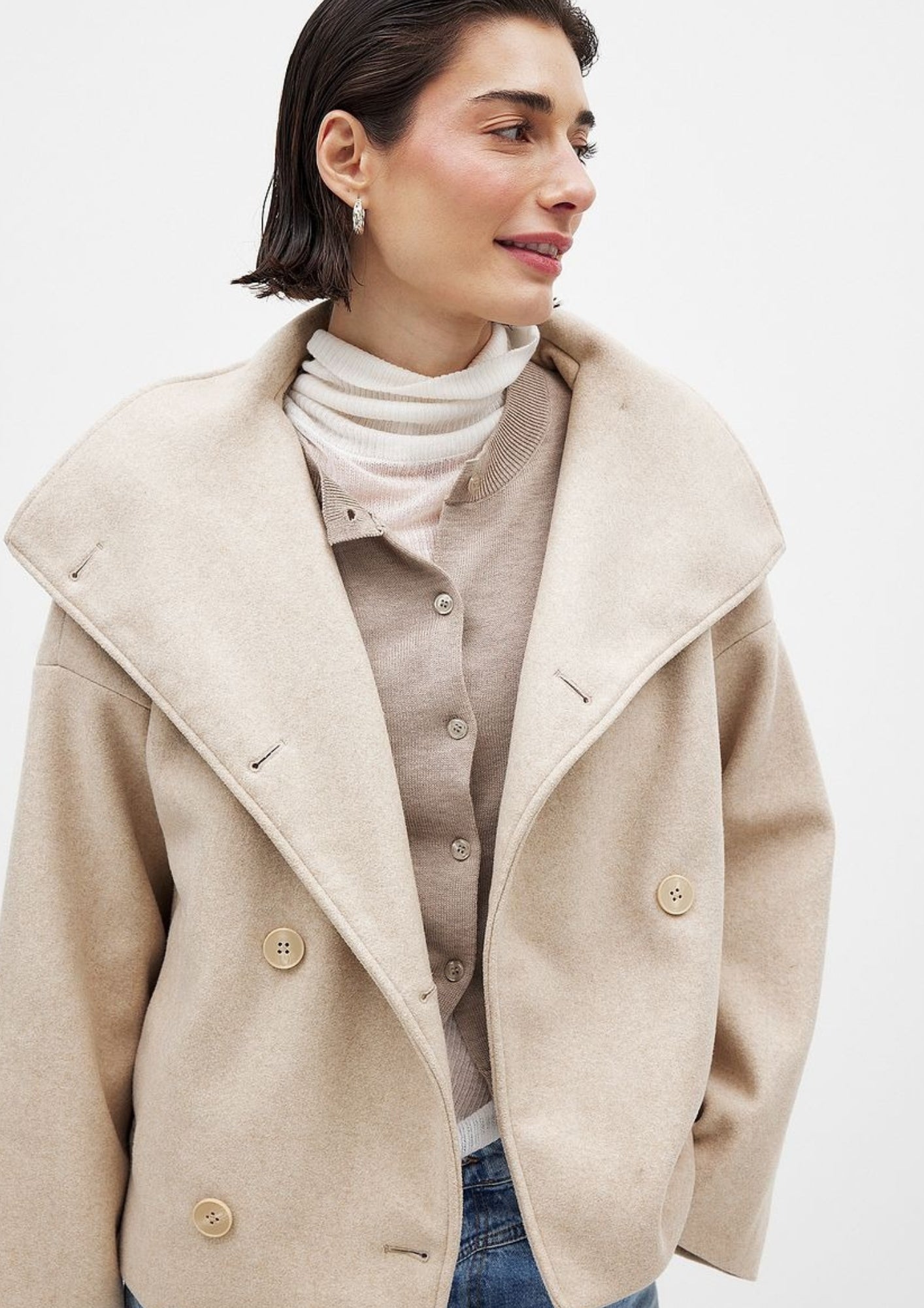 Übergangsjacke Damen mit Revers – Kurz geschnittene Jacke für den Alltag