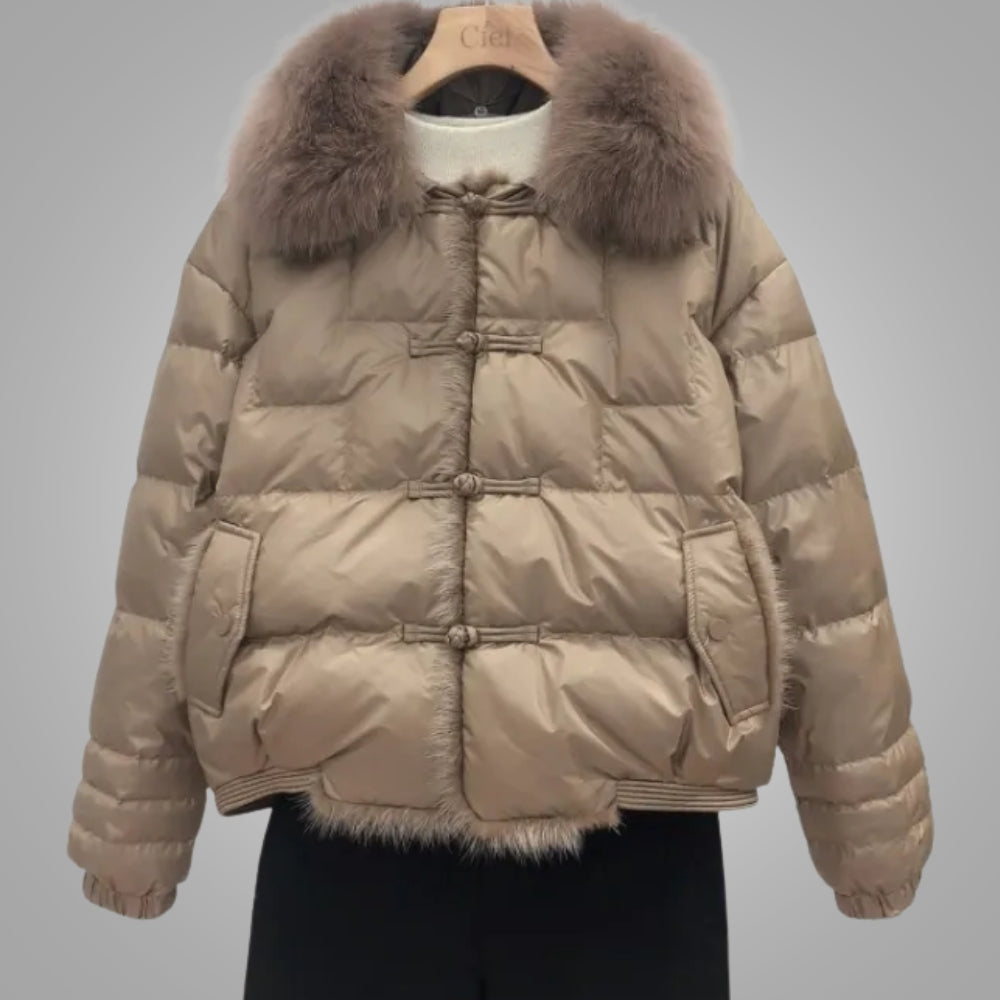 Übergroße, Glänzende Puffer-Winterjacke für Frauen - Komfortabler, Gesteppter Stil