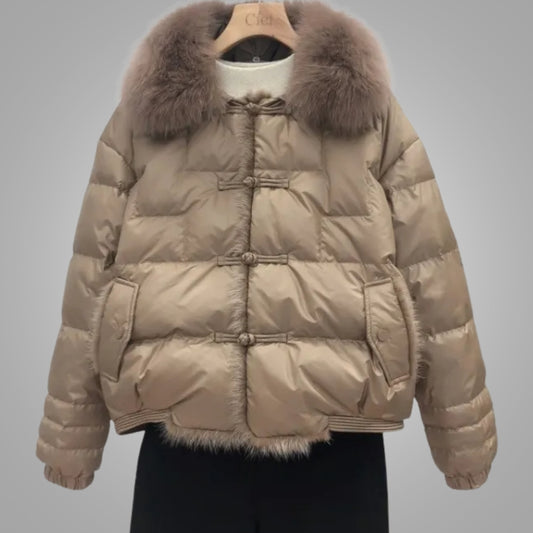 Übergroße, Glänzende Puffer-Winterjacke für Frauen - Komfortabler, Gesteppter Stil