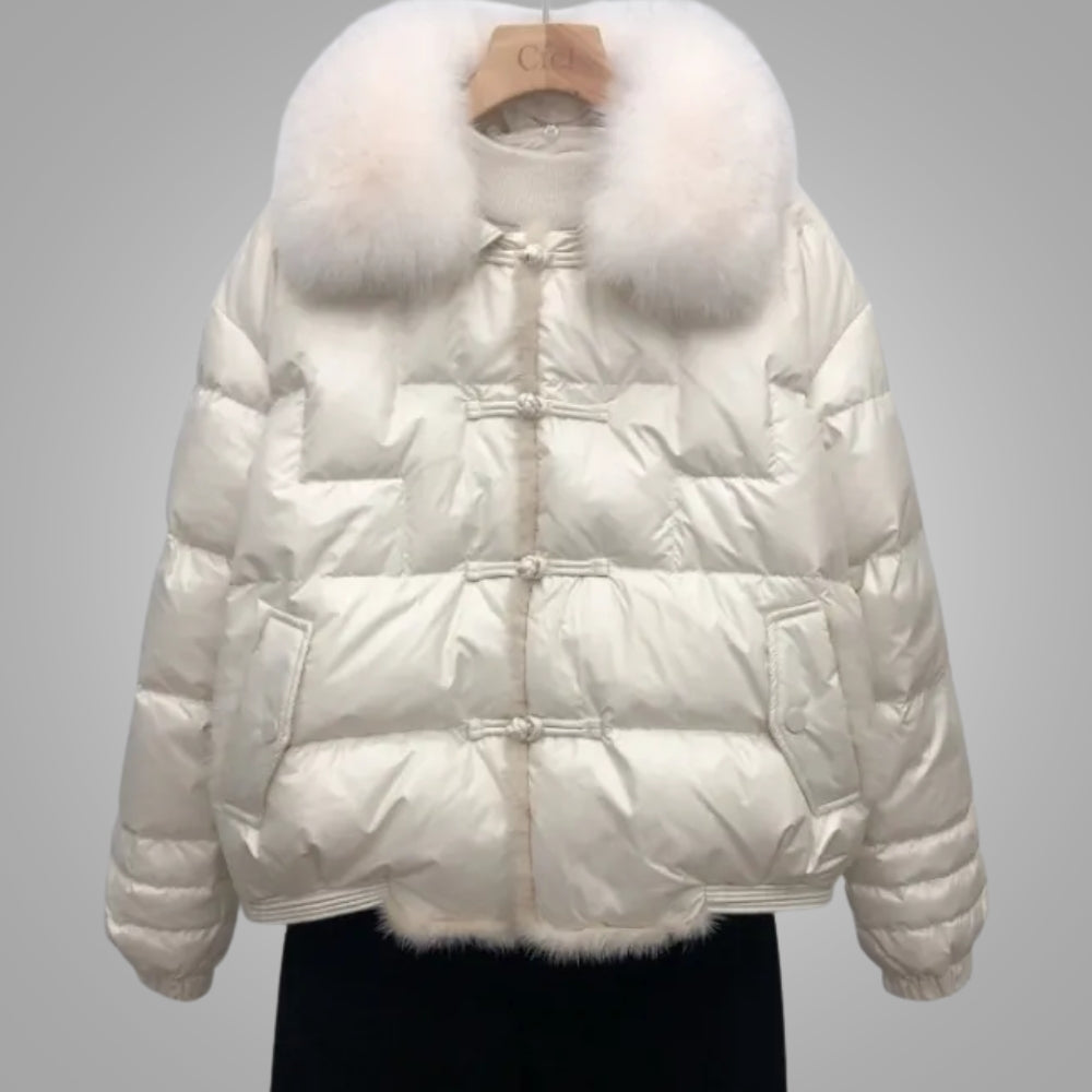 Übergroße, Glänzende Puffer-Winterjacke für Frauen - Komfortabler, Gesteppter Stil