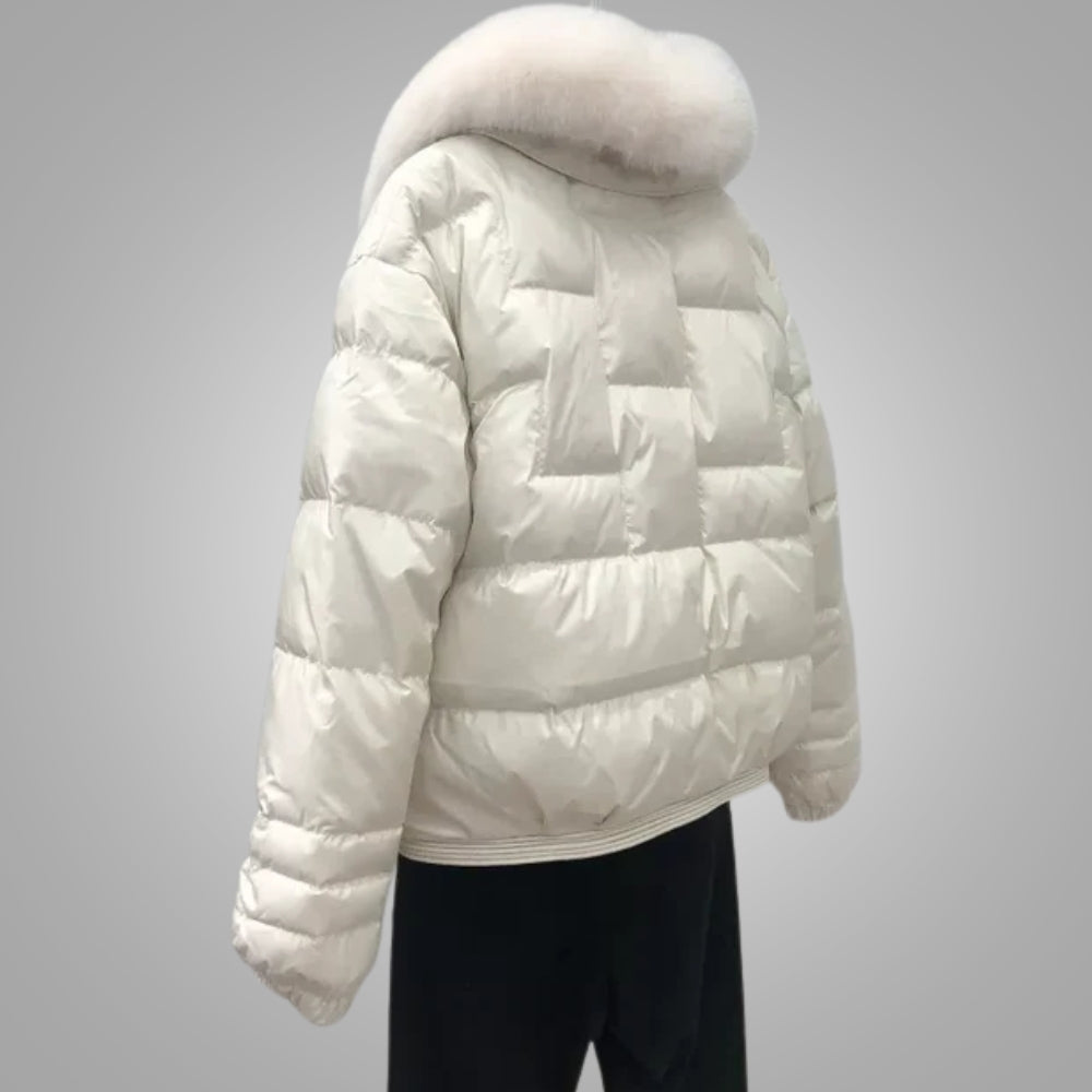 Übergroße, Glänzende Puffer-Winterjacke für Frauen - Komfortabler, Gesteppter Stil