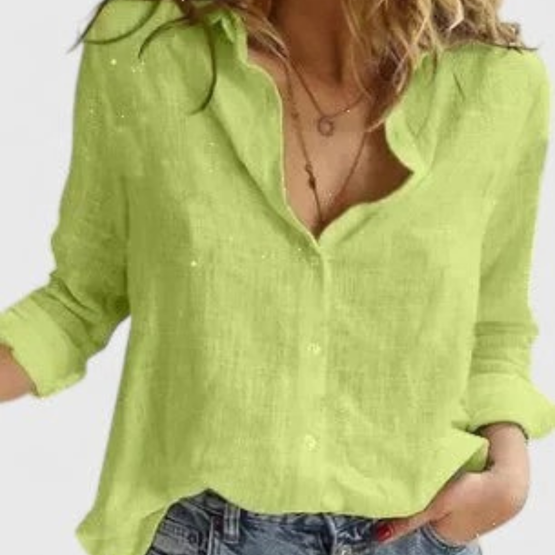 Ulrike | Damen Bluse aus Leinen mit offener Front