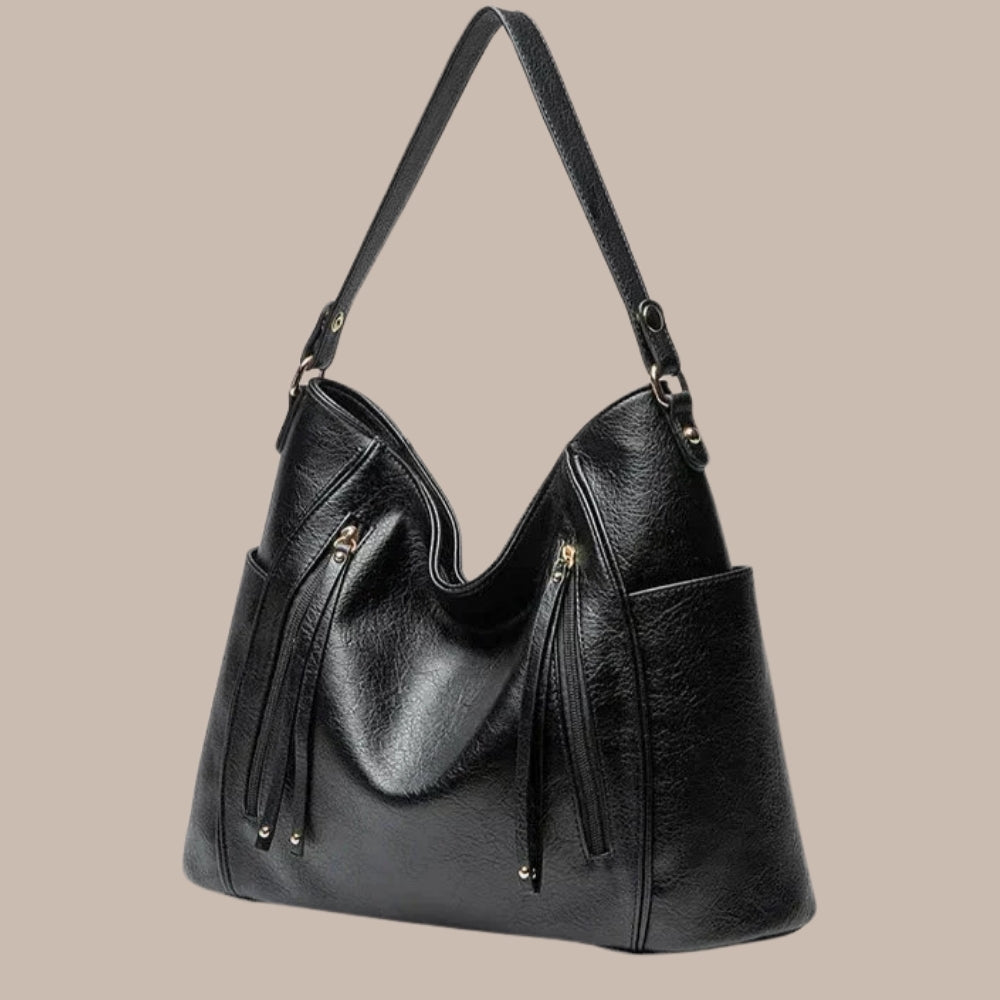 Umhängetasche für Frauen - Große Alltagstasche mit Reißverschlüssen