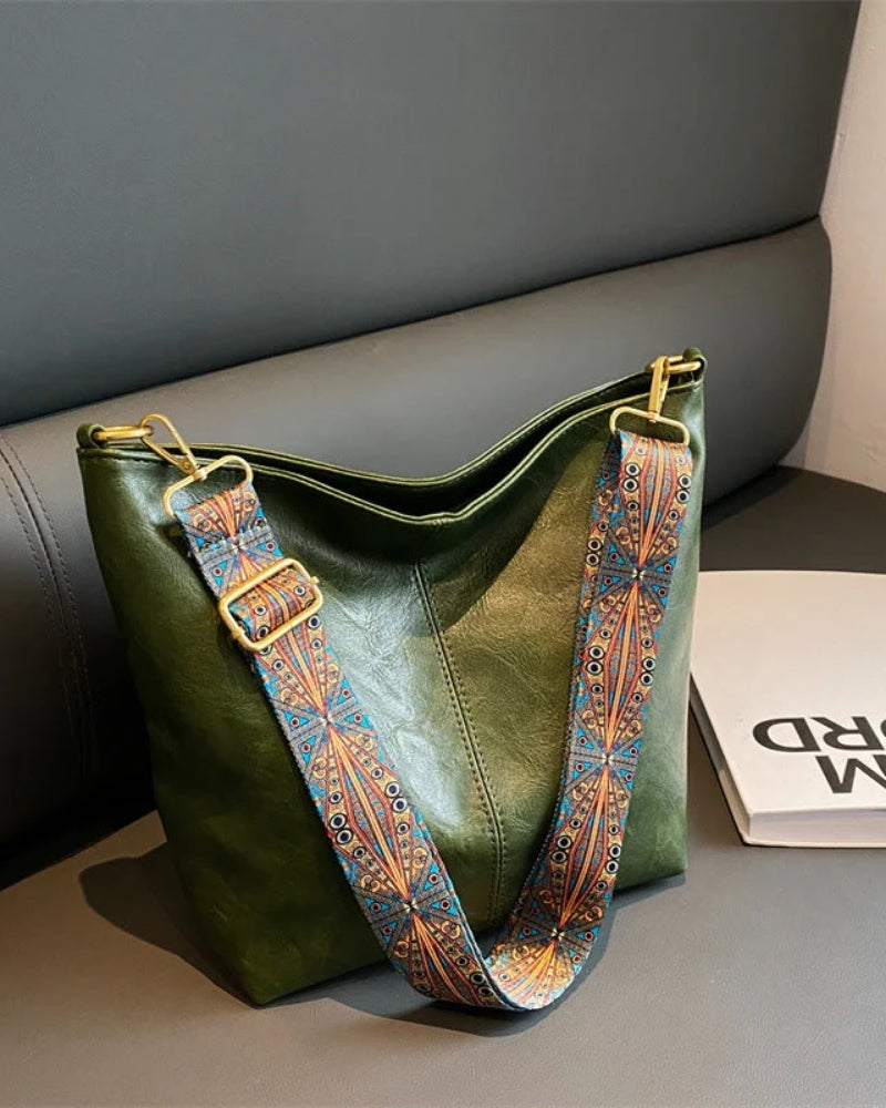 Umhängetasche für Frauen – mit abnehmbarem, gemustertem Riemen