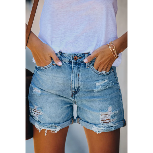Ursula | Damen Denim Shorts mit schlichtem Design