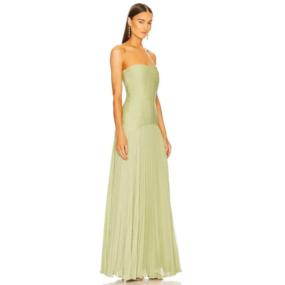 Valentina | Damen Kleid Maxikleid Plissee Hochzeit Elegant