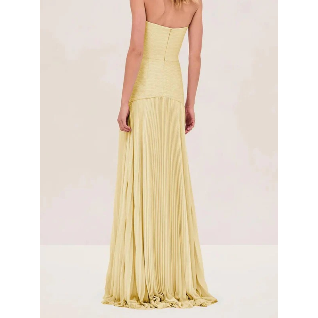 Valentina | Damen Kleid Maxikleid Plissee Hochzeit Elegant