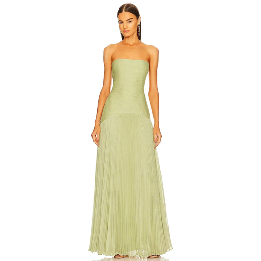 Valentina | Damen Kleid Maxikleid Plissee Hochzeit Elegant
