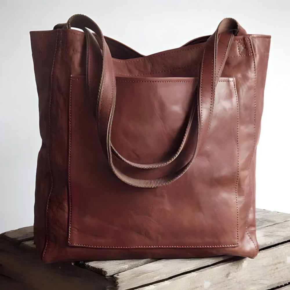 Vintage Handtasche für Frauen - Klassische Schulter-Tasche mit Reißverschluss
