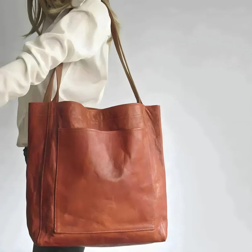 Vintage Handtasche für Frauen - Klassische Schulter-Tasche mit Reißverschluss
