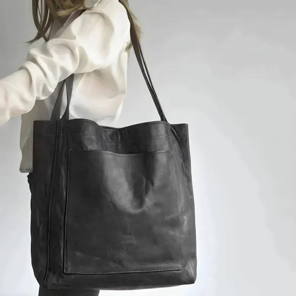 Vintage Handtasche für Frauen - Klassische Schulter-Tasche mit Reißverschluss