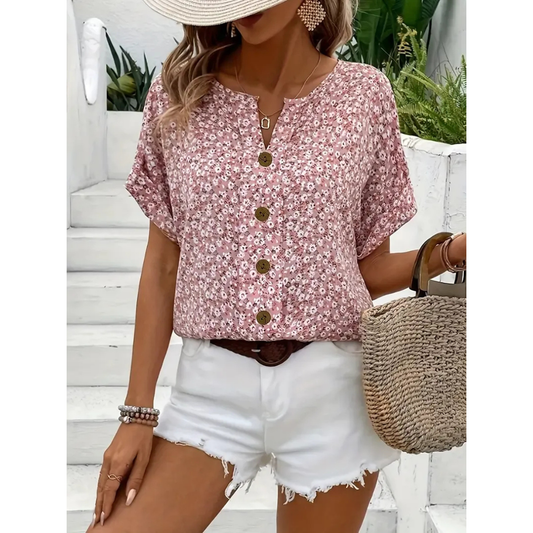 Walburga | Damen Bluse Mit Blumenmuster Für Sommer