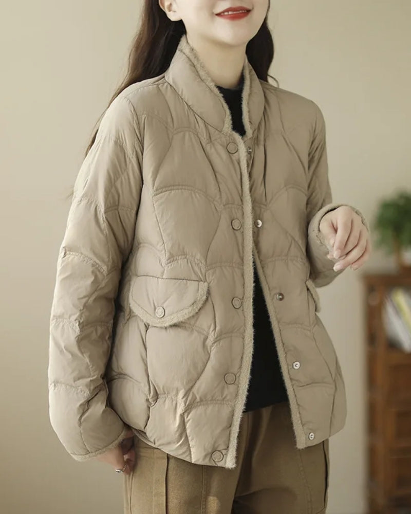 Warme Damen Winterjacke für kalte Tage – Gestepptes Design mit praktischen Details