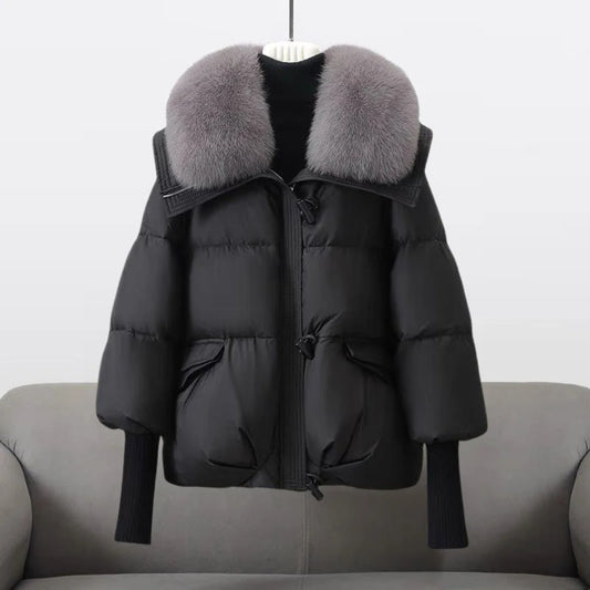 Warme Puffer-Winterjacke für Frauen - Slim Fit mit Kapuze