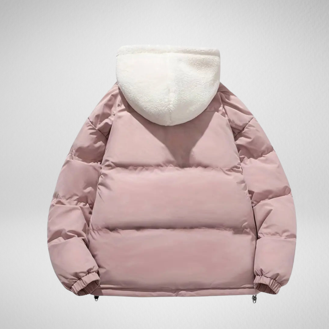 Warme Reißverschluss Winterjacke – Gesteppter Mantel mit Kapuze für Winter Tage