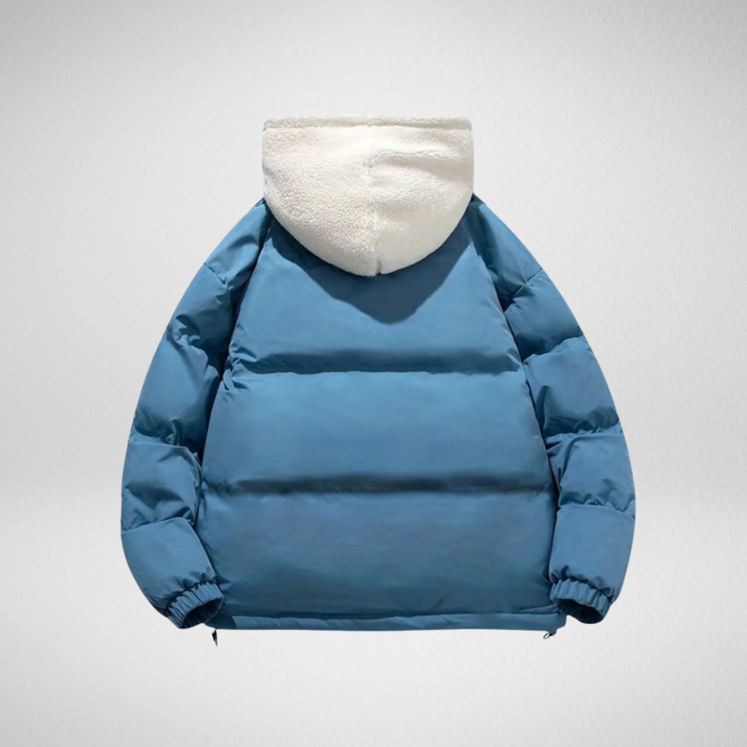 Warme Reißverschluss Winterjacke – Gesteppter Mantel mit Kapuze für Winter Tage