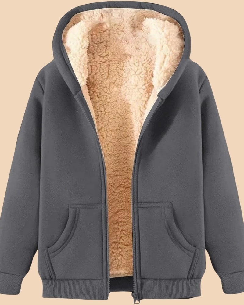 Warmer Hoodie – Fleecejacke mit Reißverschluss für den Alltag