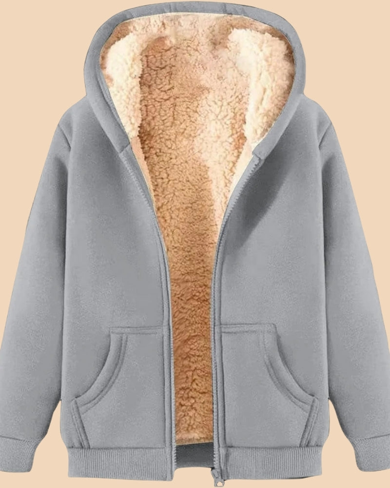 Warmer Hoodie – Fleecejacke mit Reißverschluss für den Alltag