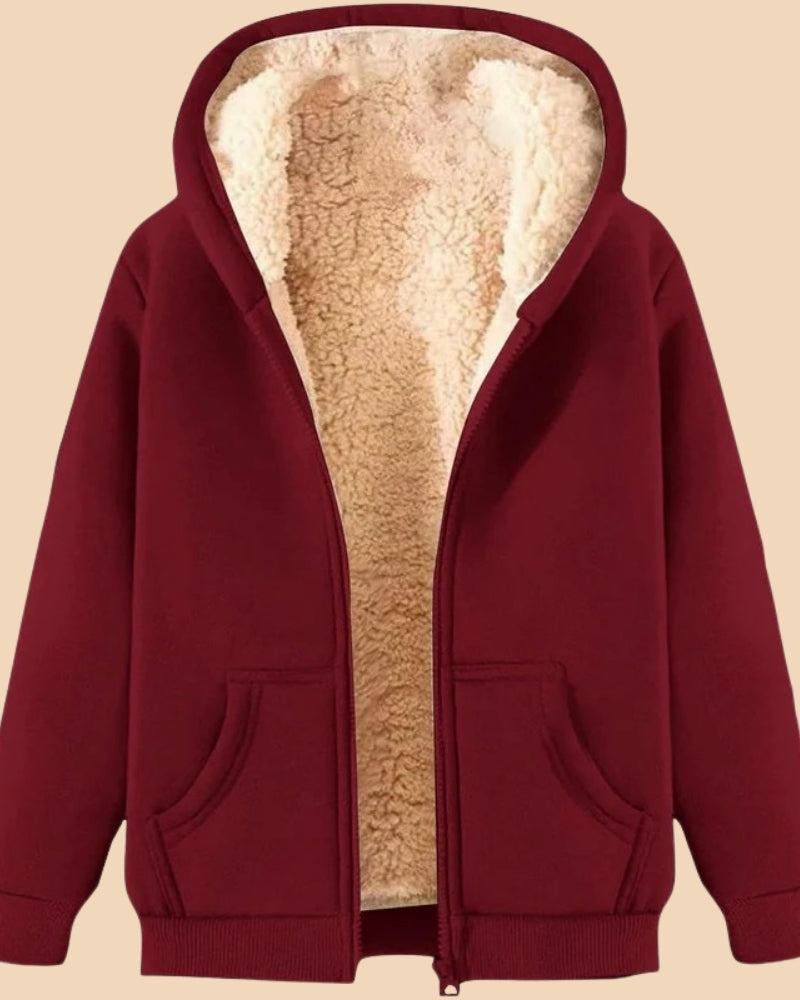 Warmer Hoodie – Fleecejacke mit Reißverschluss für den Alltag