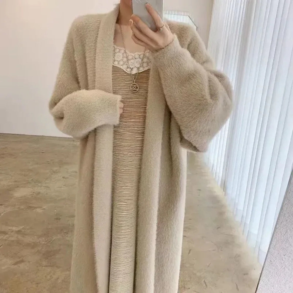 Weiche lange Strickjacke - Bequemer Damenstrick für lässige Kleidungsstücke