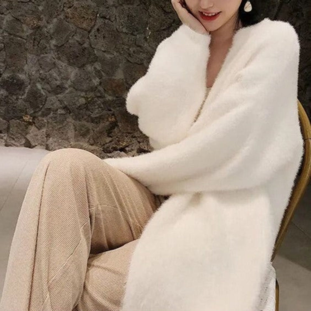 Weiche lange Strickjacke - Bequemer Damenstrick für lässige Kleidungsstücke
