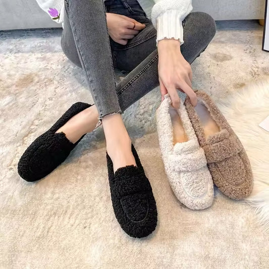 Weiche Plüsch-Hausschuhe für Frauen - Rutschfeste Sohle Warme Schuhe