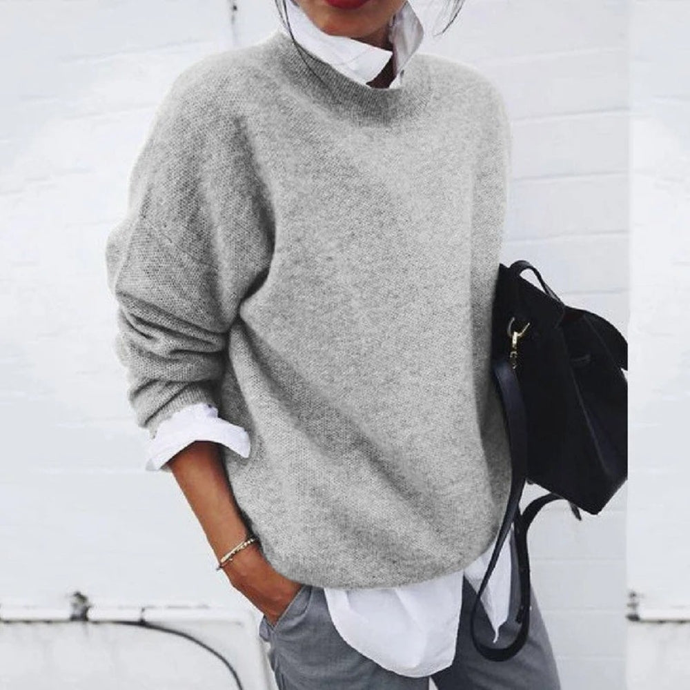 Weicher Strickpullover – Bequemer Langarmpullover für Damen