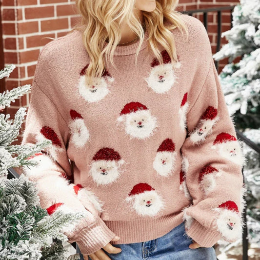 Weihnachtspullover Damen – Mit Weihnachtsmann-Motiv
