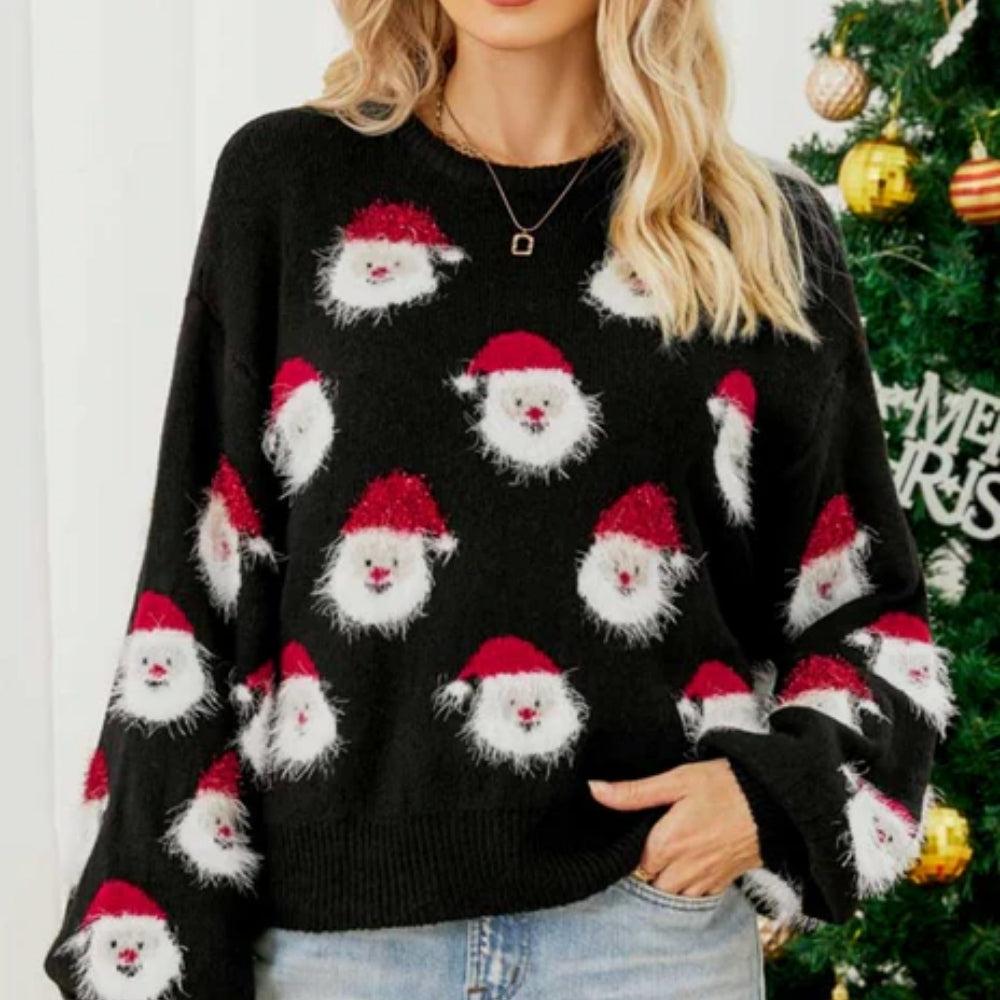 Weihnachtspullover Damen – Mit Weihnachtsmann-Motiv
