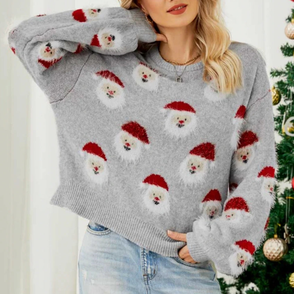 Weihnachtspullover Damen – Mit Weihnachtsmann-Motiv