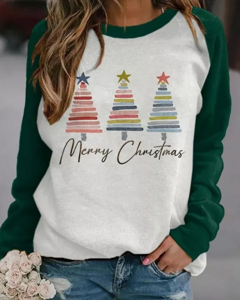 Weihnachtssweatshirt Damen – Drei Weihnachtsbäume