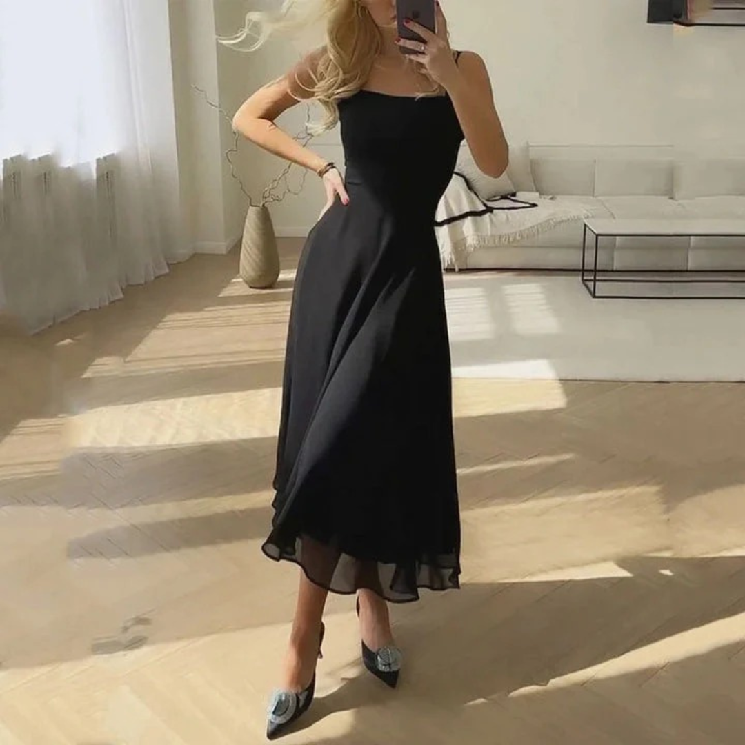 Wilma | Damen Midi Kleid Für Hochzeitsgast Mit Gerader Form