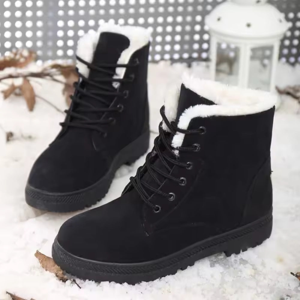 Winter Stiefeletten Damen – Gefütterte Boots mit Pelzfutter und rutschfester Sohle