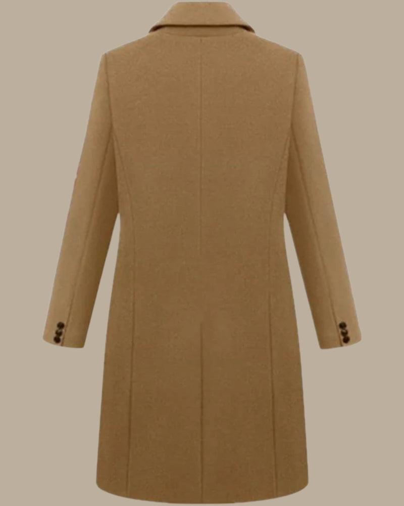 Winterjacke Damen – Doppelreihiger Langmantel mit klassischem Schnitt