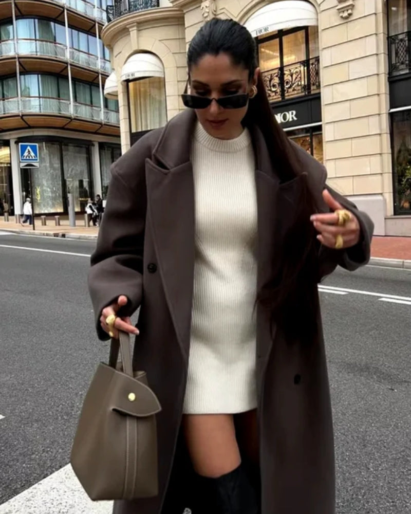 Winterjacke Damen – Doppelreihiger Oversized-Mantel für modernen Stil