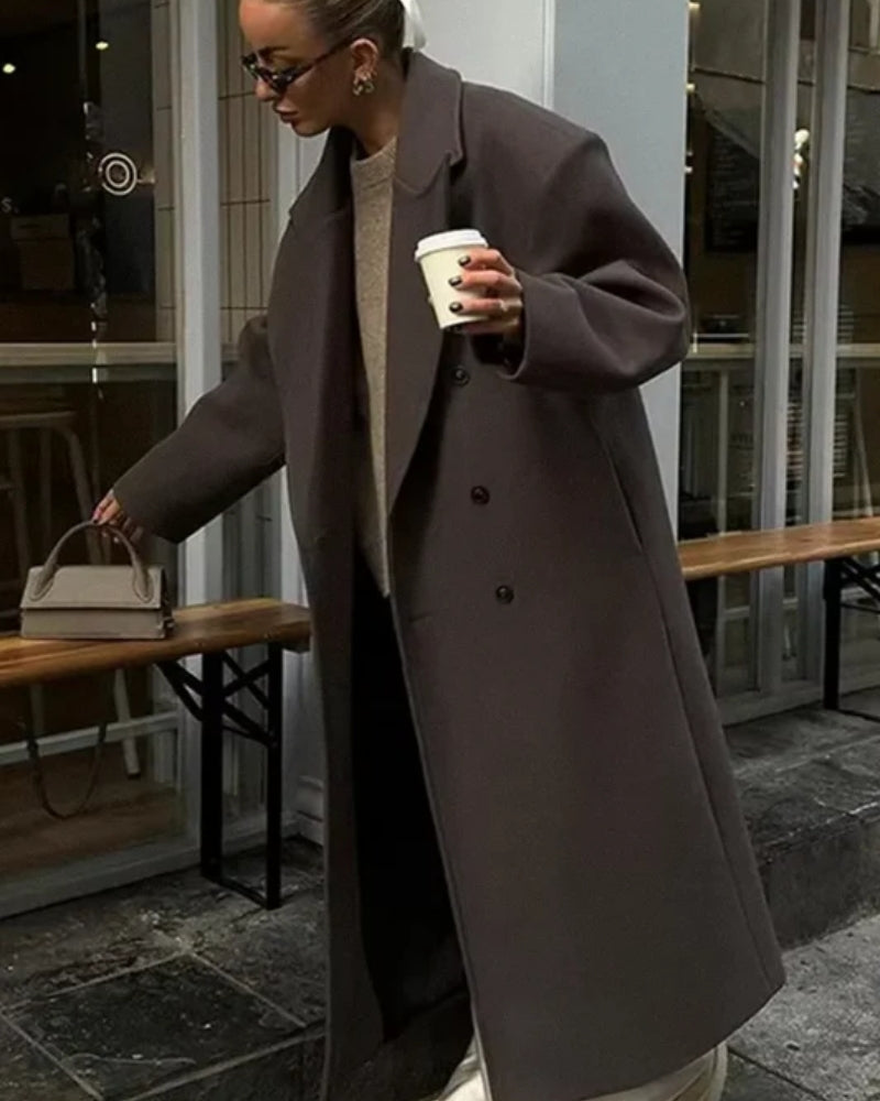 Winterjacke Damen – Doppelreihiger Oversized-Mantel für modernen Stil