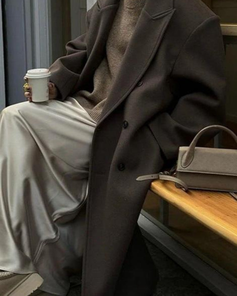 Winterjacke Damen – Doppelreihiger Oversized-Mantel für modernen Stil