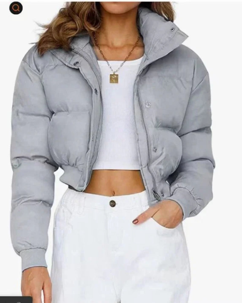 Winterjacke Damen kurz – Modische Pufferjacke mit Kapuze