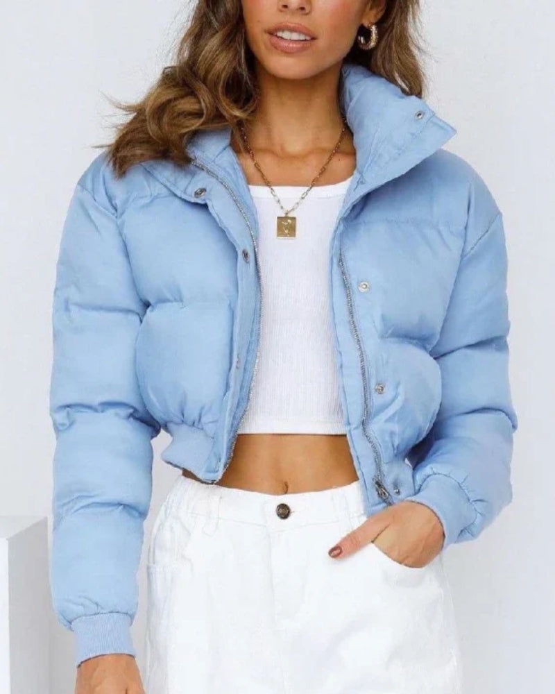 Winterjacke Damen kurz – Modische Pufferjacke mit Kapuze