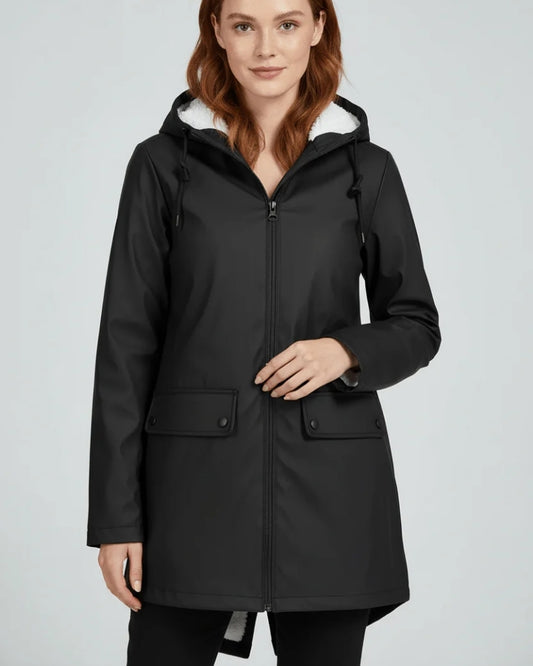 Winterjacke Damen – Trenchcoat Mantel mit Kapuze und tailliertem Schnitt für die kalte Jahreszeit