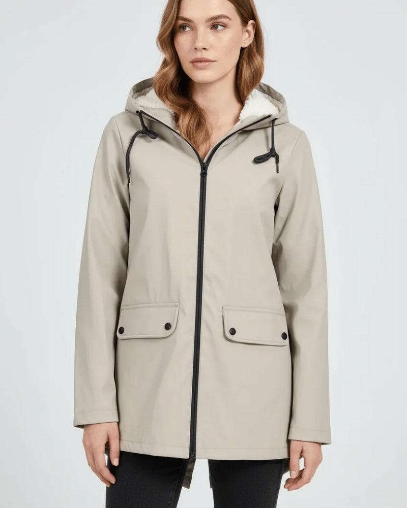 Winterjacke Damen – Trenchcoat Mantel mit Kapuze und tailliertem Schnitt für die kalte Jahreszeit