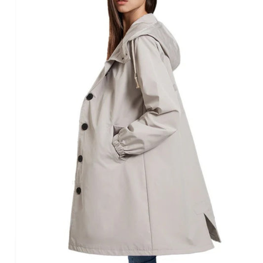 Winterjacke für Frauen - Wasserdichte lässige Outdoor-Jacke mit Kapuze