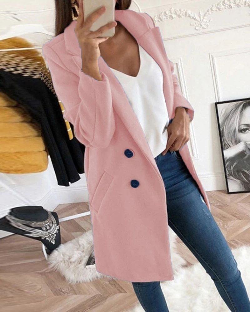 Winterjacke mit Knopfverschluss – Klassische Damenjacke für Alltag & Freizeit